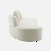 sweeek - Organisches 5-Sitzer-Sofa mit Bouclé-Bezug - Creme Produktbild-Vorschau 3