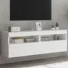 Pensili TV con luci LED 2 pz. Bianco 60x30x40 cm Anteprima dell’immagine prodotto 2