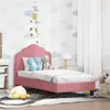 vidaXL Detský rám postele s čelom ružový 70 x 140 cm zamat Náhľad obrázku produktu 2
