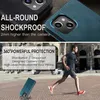 A collage of product shots and a lifestyle image of a person running. Produktbild-Vorschau