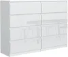 Commode 8 120cm - avec 8 tiroirs en blanc mat / blanc Voir les images du produit 1
