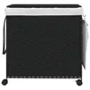 vidaXL Wäschekorb mit Rollen Schwarz 60x35x60,5 cm Rattan Produktbild-Vorschau 3