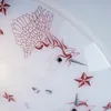 A close-up view of a white ceiling lamp with a unicorn and star pattern. Produktbild-Vorschau