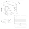 AMBER 3S Cassettiera per camera da letto soggiorno Cashmere Anteprima dell’immagine prodotto 4
