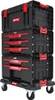 A stack of three Qbrick System Pro toolboxes with drawers, mounted on a wheeled cart. Náhled obrázku produktu