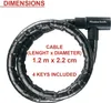 Master Lock 8115EURDPS Steel Keyed Cable Lock - Black Productafbeelding-voorbeeld 6
