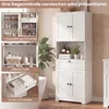 Armoire de salle de bain COSTWAY, armoire haute avec 4 Voir les images du produit 5
