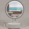 Miroir de salle de bain  rond LED 70cm, avec cadre noir, Voir les images du produit 1
