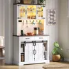 Biała komoda z gniazdkiem elektrycznym i oświetleniem LED, Podgląd zdjęcia produktu 14