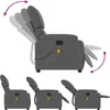 vidaXL Fauteuil de massage gris foncé Tissu Voir les images du produit 9