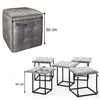 Hocker Set 5-in-1 Sitzhocker-Transformer XL 50 cm Grau Produktbild-Vorschau 6