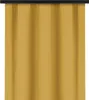 A plain yellow curtain hanging from a dark rod. Produktbild-Vorschau