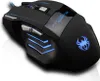 A black gaming mouse with blue LED lighting and a spider logo. Produktbild-Vorschau