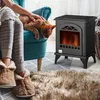 HOMCOM Cheminée bioéthanol sur pieds avec réservoir 1,2 L, Voir les images du produit 2