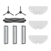 A set of replacement parts for a robot vacuum cleaner, including brushes, a roller brush, filters, and cleaning pads. Produktbild-Vorschau