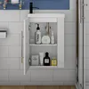 Waschbecken mit Unterschrank hochglanz Weiß 45cm Waschtisch Produktbild-Vorschau 2