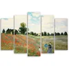 5-teiliges leinwandbild mohnblumenfeld c.monet 150x100 cm Produktbild-Vorschau 2