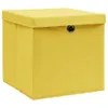 vidaXL Aufbewahrungsboxen mit Deckeln 4 Stk. Gelb 32x32x32 Produktbild-Vorschau 1