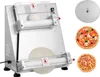 A pizza dough roller machine is shown along with two pizzas and a lid. Podgląd zdjęcia produktu
