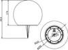 Technical drawing of a solar outdoor light with dimensions. Produktbild-Vorschau