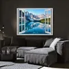 Wandbild Leinwandbild Fenster Mountain View Blue: Produktbild-Vorschau 2