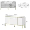160 cm Sideboard mit 1 großen Schublade 4 Türen, Kommode Produktbild-Vorschau 3