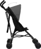 Side view of a black stroller with its canopy partially open. Náhled obrázku produktu