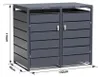 TIMBELA M802-2K Kovový Box na Popelnice 2 x 240L, Kryt na Náhled obrázku produktu 6
