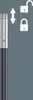 An illustration showing a tool handle with icons indicating locking and unlocking mechanisms. Produktbild-Vorschau