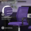 Ergonomiczne krzesło biurowe ML-Design, fioletowe, obrotowe Podgląd zdjęcia produktu 5