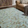 Tappeto a mosaico in pelle naturale riciclata Beige 190x290 Anteprima dell’immagine prodotto 10