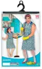 Putzfrau Kostüm für Erwachsene - Blumenkittel Blau | Produktbild-Vorschau 5