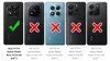 A collage of smartphone cases with compatibility indicators. Produktbild-Vorschau