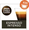 A product image featuring a glass of espresso, the Nescafé Dolce Gusto logo, and packaging information. Voir les images du produit