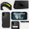 Collage of images showing a black phone case with various features like a kickstand and card holder, and a phone inside the case. Náhľad obrázku produktu