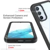 Close-up of a phone case with text highlighting its protective features. Produktbild-Vorschau