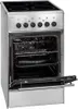 A freestanding electric oven with a stovetop, with the oven door open. Produktbild-Vorschau