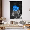MuchoWow® Wandteppich Wandbehang Blumen - Rose - Schwarz - Produktbild-Vorschau 2