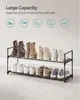 A two-tier shoe rack filled with shoes, with text and icons above. Náhľad obrázku produktu