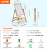 A product image showcasing a children's easel with dimensions and specifications. Voir les images du produit