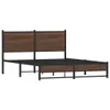 vidaXL Metallbett ohne Matratze Braun Eichen-Optik 137x190 Produktbild-Vorschau 1