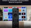 A remote control is held in front of a television screen displaying various app icons. Voir les images du produit