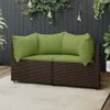 Garten-Ecksofas mit Kissen 2 Stk. Braun Poly Rattan Produktbild-Vorschau 2