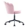 A pink office chair with a scalloped back and black base is shown from the side against a white background. Produktbild-Vorschau