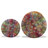 Tabourets avec détails chindi lot de 2 multicolore bambou Voir les images du produit 5