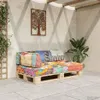 vidaXL Palettensofa-Auflage Mehrfarbig Stoff Patchwork Produktbild-Vorschau 2