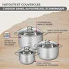 Batterie de cuisine 3 poêles 20/24/28 cm et couvercles, 3 Voir les images du produit 7