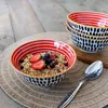 Keramik Stoneware Bowl, Schale, Schüssel 15,7 cm Red Swirl Produktbild-Vorschau 7