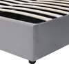 Close-up view of a bed frame with wooden slats. Podgląd zdjęcia produktu