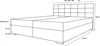 A line drawing of a bed with dimensions indicated. Voir les images du produit